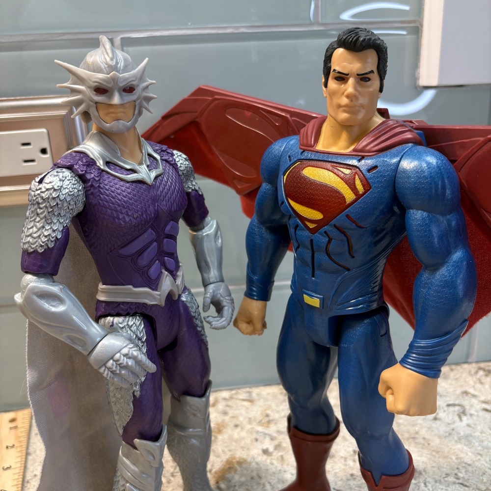 DC Comics Superman and King Kordax Action Figures Wings Capes 12" Kids Toys